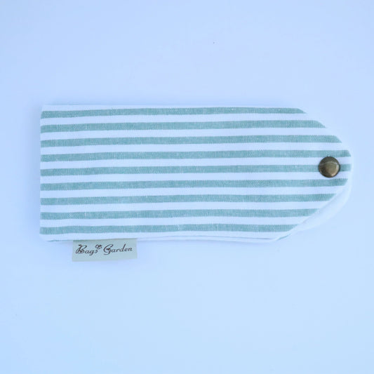 Bags Garden bolso de mano Funda de Gafas de Algodón Bags Garden Raya ancha Mint Bags Garden