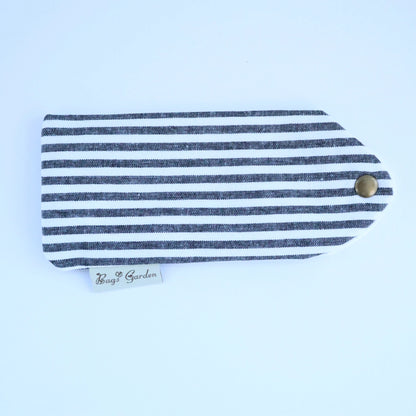 Bags Garden bolso de mano Funda de Gafas de Algodón Bags Garden Raya ancha Negro Bags Garden