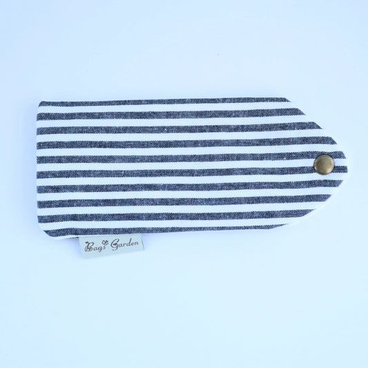 Bags Garden bolso de mano Funda de Gafas de Algodón Bags Garden Raya ancha Negro Bags Garden