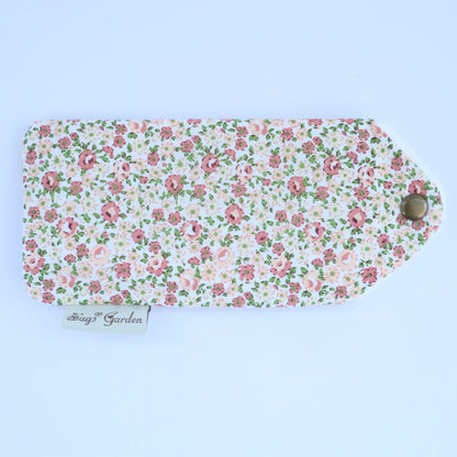 Bags Garden bolso de mano Funda de Gafas de Algodón Bags Garden floral Crema Bags Garden