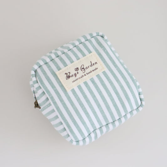 Bags Garden bolso de mano Mini pouch algodón Rayas ancha Mint Bags Garden Bags Garden