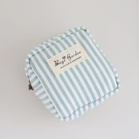 Bags Garden bolso de mano Mini pouch algodón Rayas ancha Mint Bags Garden Bags Garden