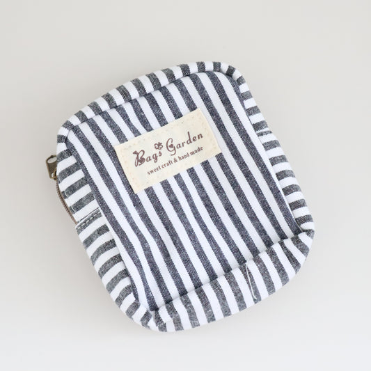 Bags Garden bolso de mano Mini pouch algodón Rayas ancha Negro Bags Garden Bags Garden