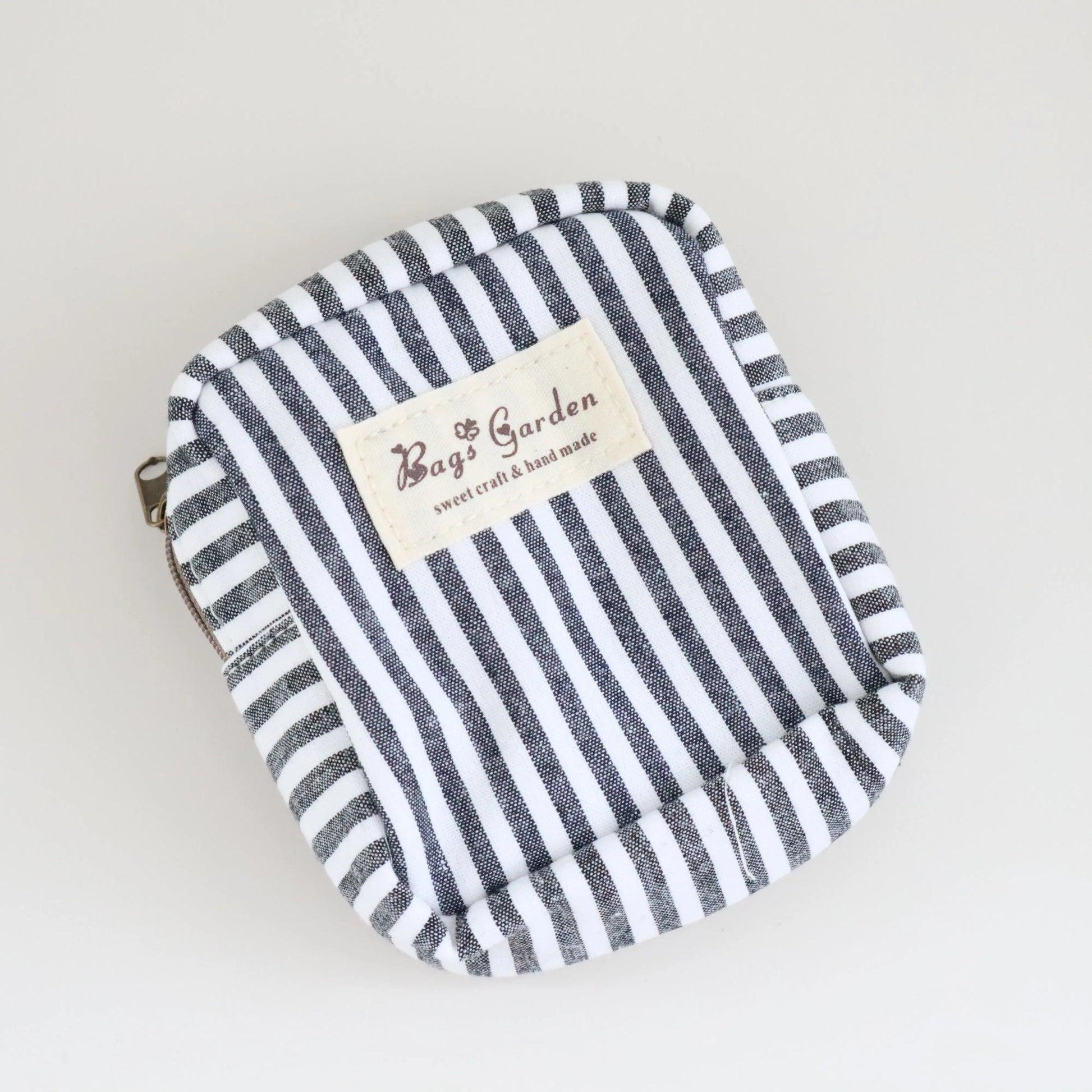 Bags Garden bolso de mano Mini pouch algodón Rayas ancha Negro Bags Garden Bags Garden
