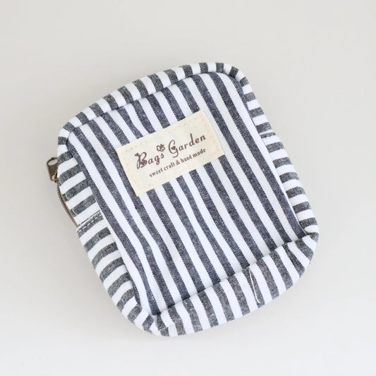 Bags Garden bolso de mano Mini pouch algodón Rayas ancha Negro Bags Garden Bags Garden