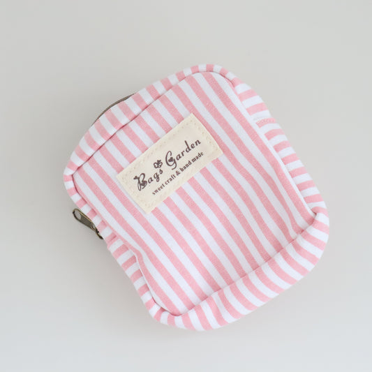 Bags Garden bolso de mano Mini pouch algodón Rayas ancha Rosa Bags Garden Bags Garden