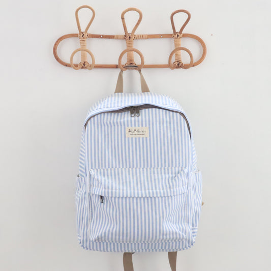 Bags Garden mochila Mochila maxi algodon Raya ancha Azulado Bags Garden Bags Garden