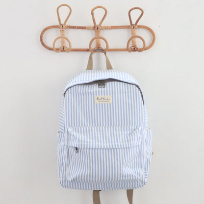 Bags Garden mochila Mochila maxi algodon Raya ancha Azulado Bags Garden Bags Garden