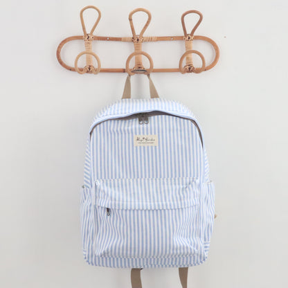 Bags Garden mochila Mochila maxi algodon Raya ancha Azulado Bags Garden Bags Garden