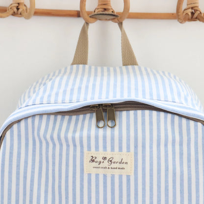 Bags Garden mochila Mochila maxi algodon Raya ancha Azulado Bags Garden Bags Garden