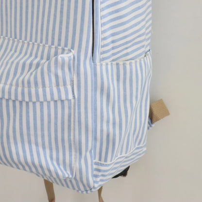 Bags Garden mochila Mochila maxi algodon Raya ancha Azulado Bags Garden Bags Garden