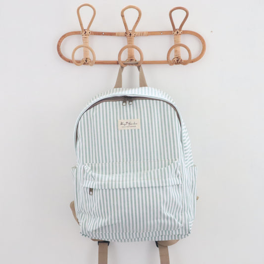 Bags Garden mochila Mochila maxi algodon Raya ancha Mint Bags Garden Bags Garden