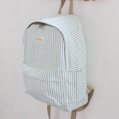 Bags Garden mochila Mochila maxi algodon Raya ancha Mint Bags Garden Bags Garden