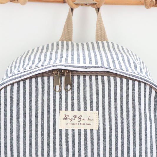 Bags Garden mochila Mochila maxi algodon Raya ancha Negro Bags Garden Bags Garden