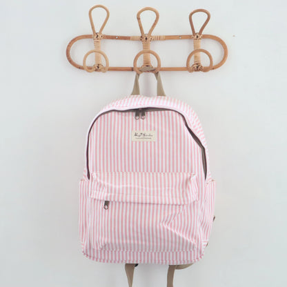 Bags Garden mochila Mochila maxi algodon Raya ancha Rosa Bags Garden Bags Garden