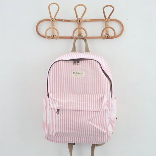 Bags Garden mochila Mochila maxi algodon Raya ancha Rosa Bags Garden Bags Garden