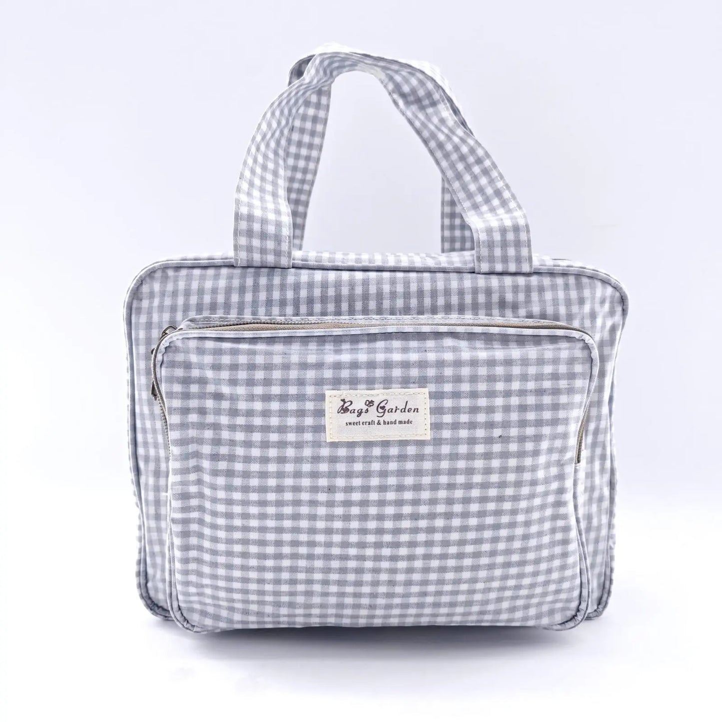 Bags Garden bolso de mano Neceser Maxi compartimentos waterproof Vichy Gris Bags Garden Bags Garden