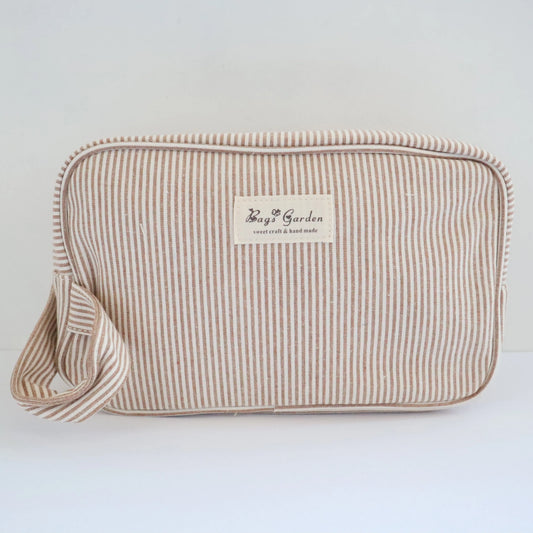 Bags Garden bolso de mano Neceser algodón Rayas Beige Bags Garden Bags Garden