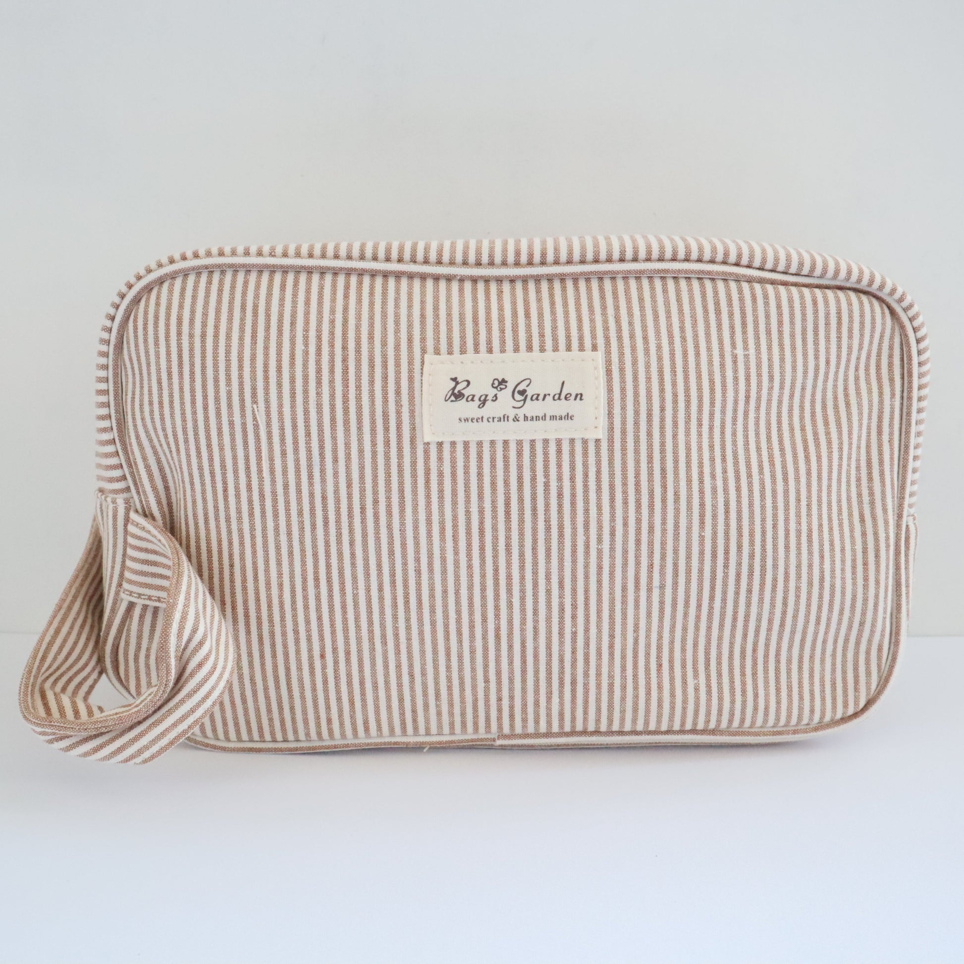 Bags Garden bolso de mano Neceser algodón Rayas Beige Bags Garden Bags Garden