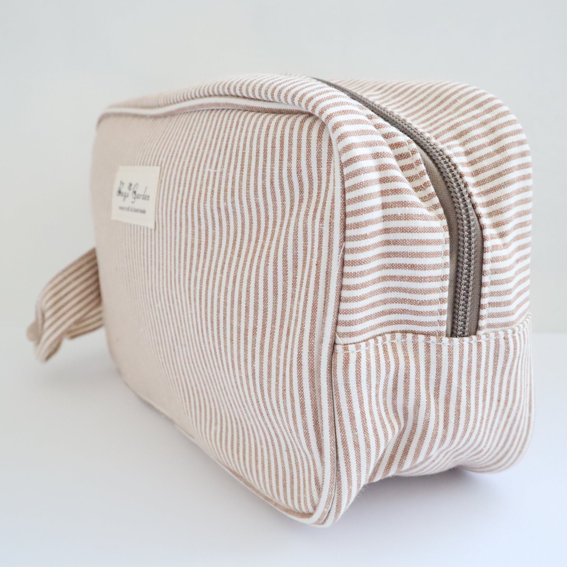 Bags Garden bolso de mano Neceser algodón Rayas Beige Bags Garden Bags Garden