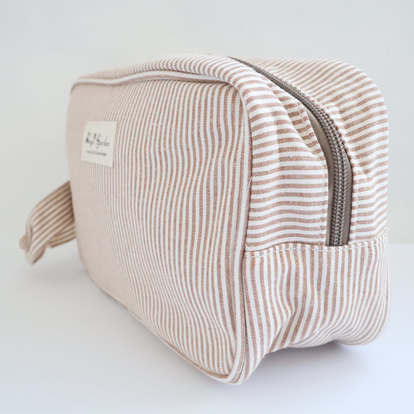 Bags Garden bolso de mano Neceser algodón Rayas Beige Bags Garden Bags Garden