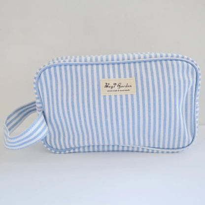 Bags Garden bolso de mano Neceser algodón Rayas ancha Azulado Bags Garden Bags Garden