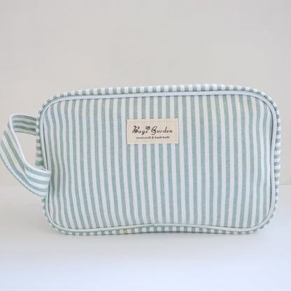Bags Garden bolso de mano Neceser algodón Rayas ancha Mint Bags Garden Bags Garden