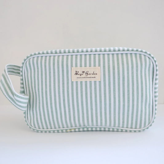 Bags Garden bolso de mano Neceser algodón Rayas ancha Mint Bags Garden Bags Garden