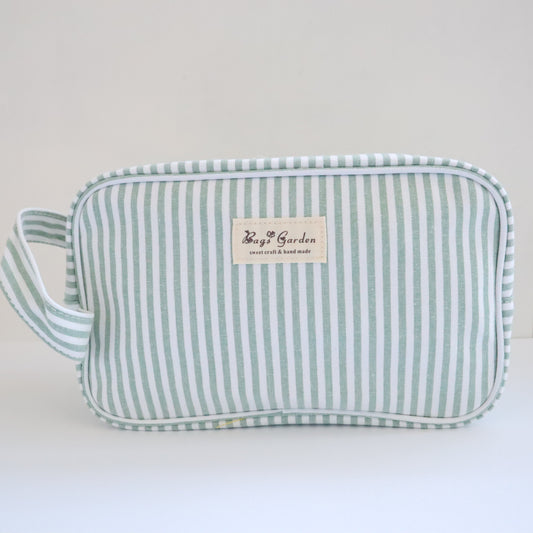 Bags Garden bolso de mano Neceser algodón Rayas ancha Mint Bags Garden Bags Garden
