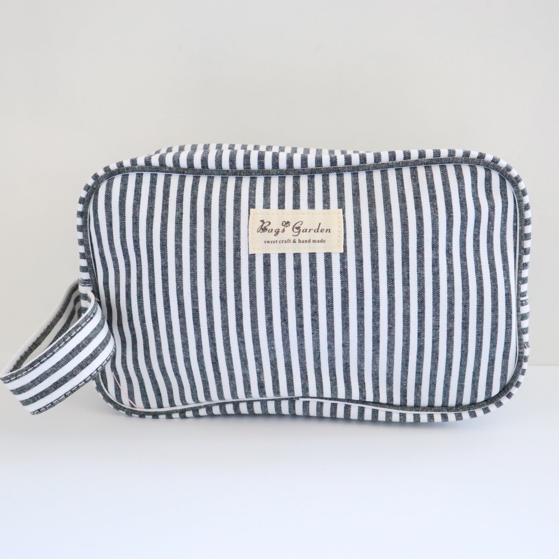 Bags Garden bolso de mano Neceser algodón Rayas ancha Negro Bags Garden Bags Garden