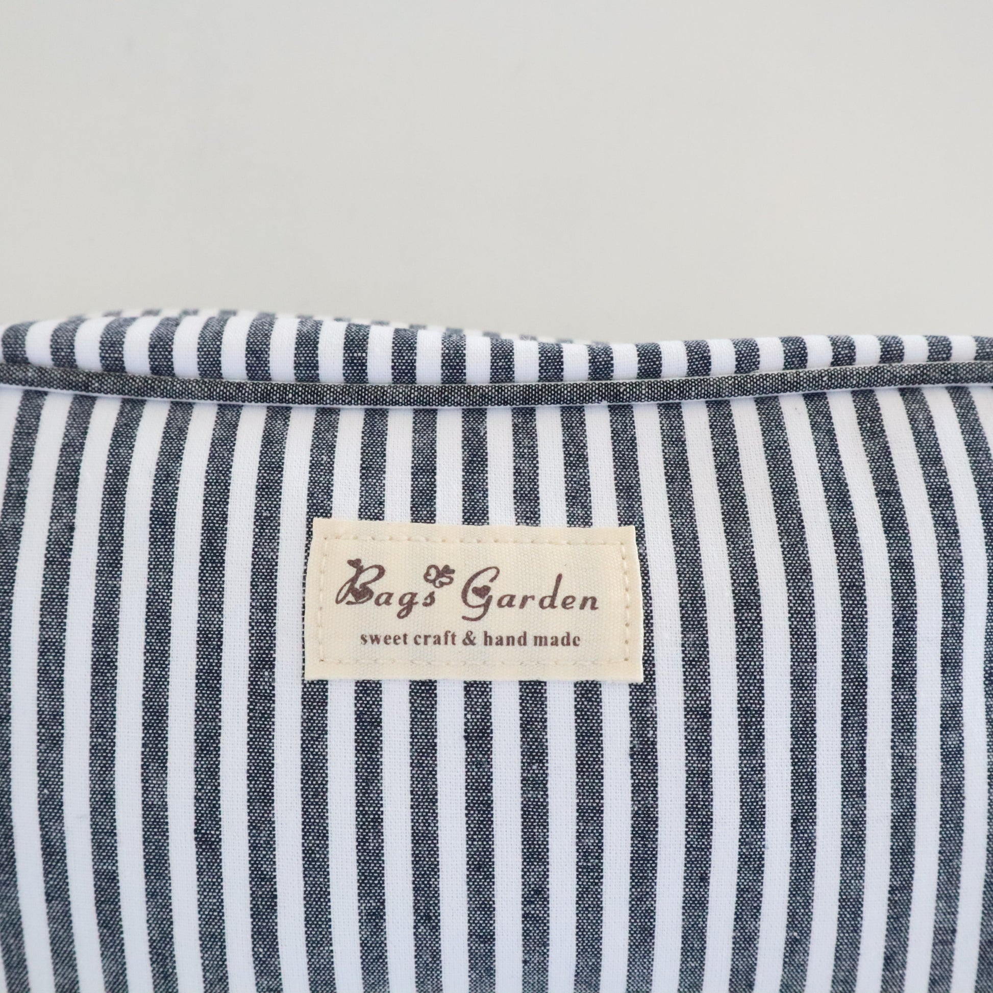 Bags Garden bolso de mano Neceser algodón Rayas ancha Negro Bags Garden Bags Garden