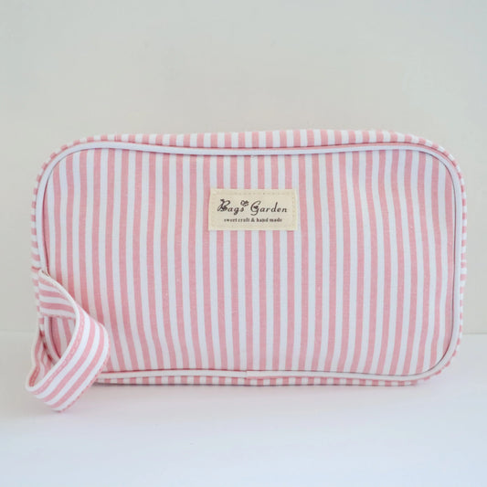 Bags Garden bolso de mano Neceser algodón Rayas ancha Rosa Bags Garden Bags Garden