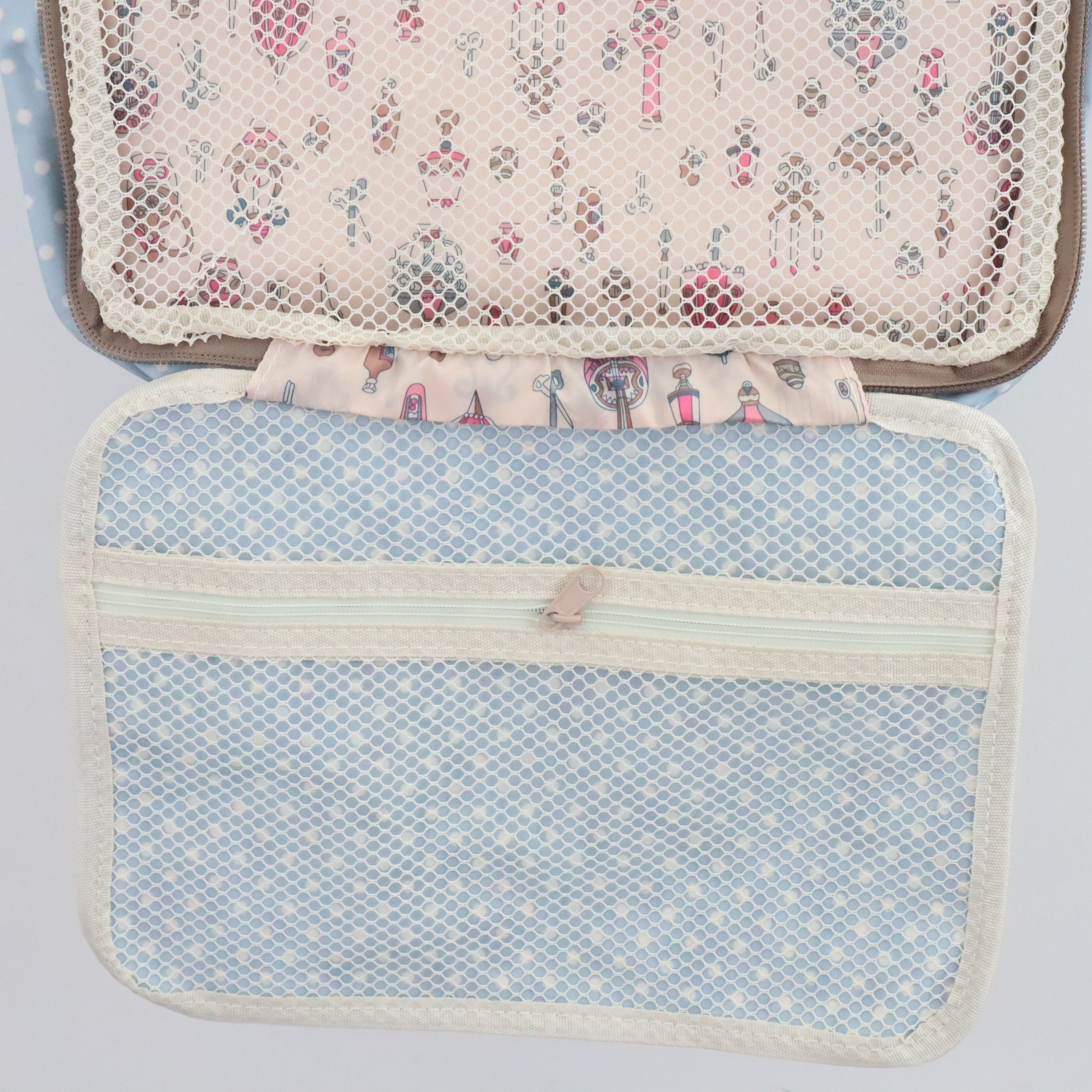 Bags Garden bolso de mano Neceser compartimentos waterproof Lunares Azulado Bags Garden Bags Garden