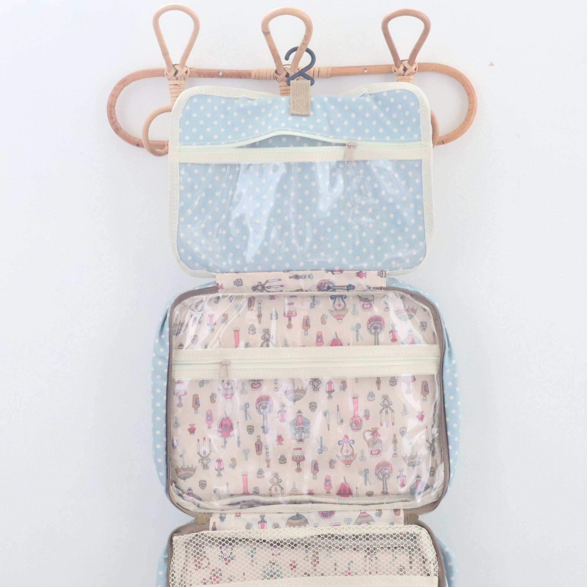 Bags Garden bolso de mano Neceser compartimentos waterproof Lunares Azulado Bags Garden Bags Garden