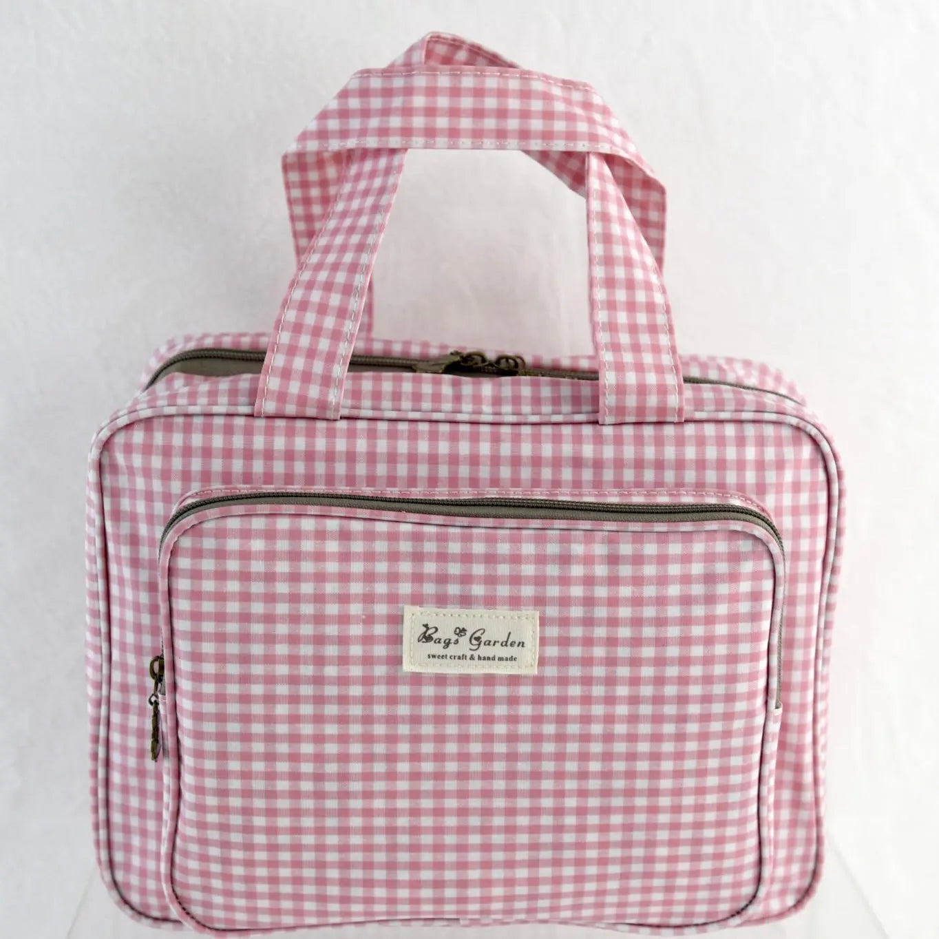 Bags Garden bolso de mano Neceser compartimentos waterproof Vichy Rosa Bags Garden Bags Garden
