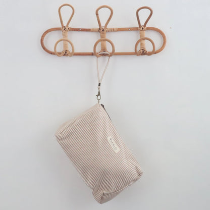 Bags Garden bolso de mano Neceser de algodón Rayas Beige Bags Garden Bags Garden