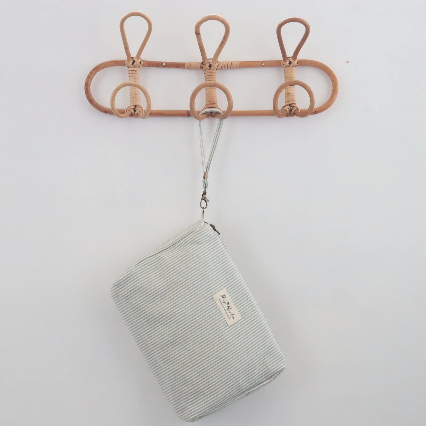 Bags Garden bolso de mano Neceser de algodón Rayas Mint Bags Garden Bags Garden