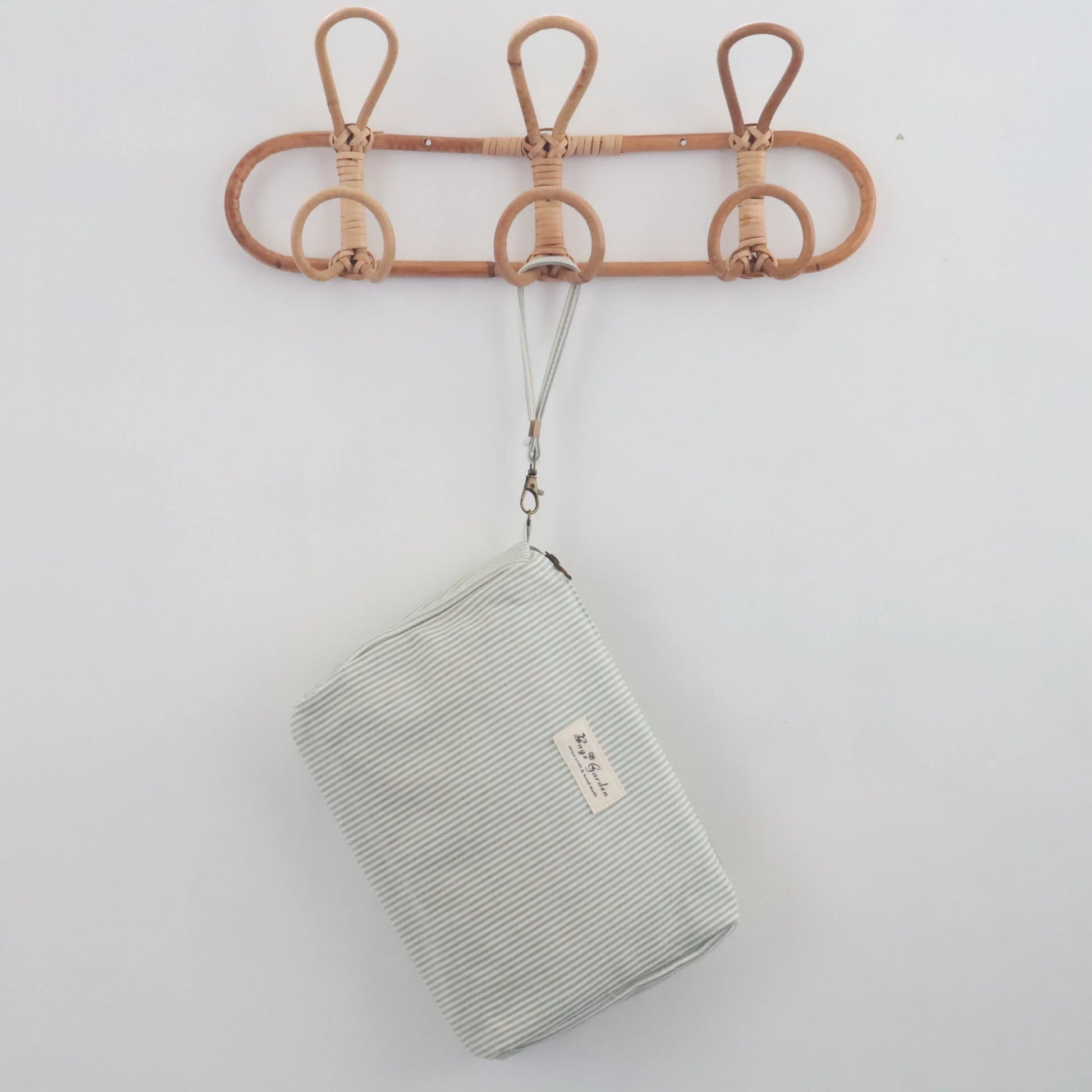 Bags Garden bolso de mano Neceser de algodón Rayas Mint Bags Garden Bags Garden