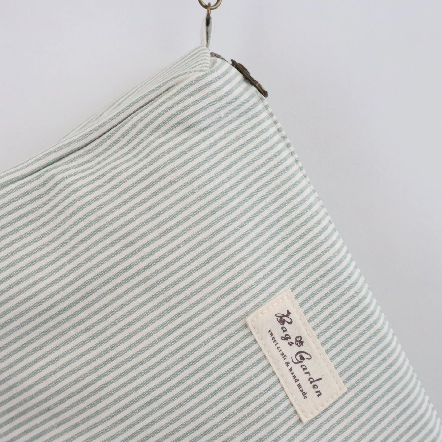 Bags Garden bolso de mano Neceser de algodón Rayas Mint Bags Garden Bags Garden