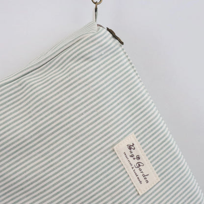 Bags Garden bolso de mano Neceser de algodón Rayas Mint Bags Garden Bags Garden