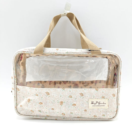 Bags Garden bolso de mano Neceser maquillaje impermeable con doble compartimento Avellana Bags Garden Bags Garden