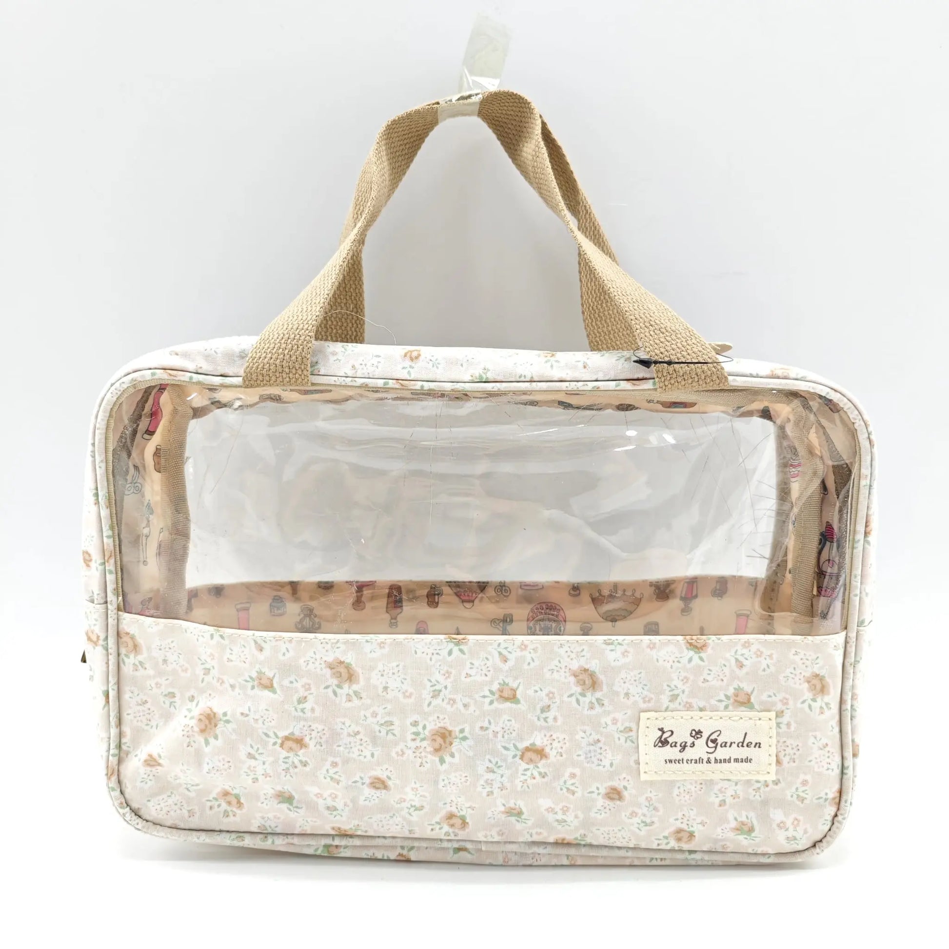 Bags Garden bolso de mano Neceser maquillaje impermeable con doble compartimento Avellana Bags Garden Bags Garden