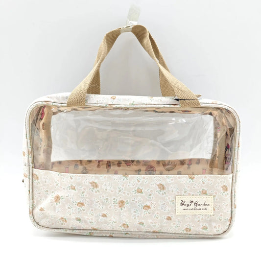 Bags Garden bolso de mano Neceser maquillaje impermeable con doble compartimento Avellana Bags Garden Bags Garden