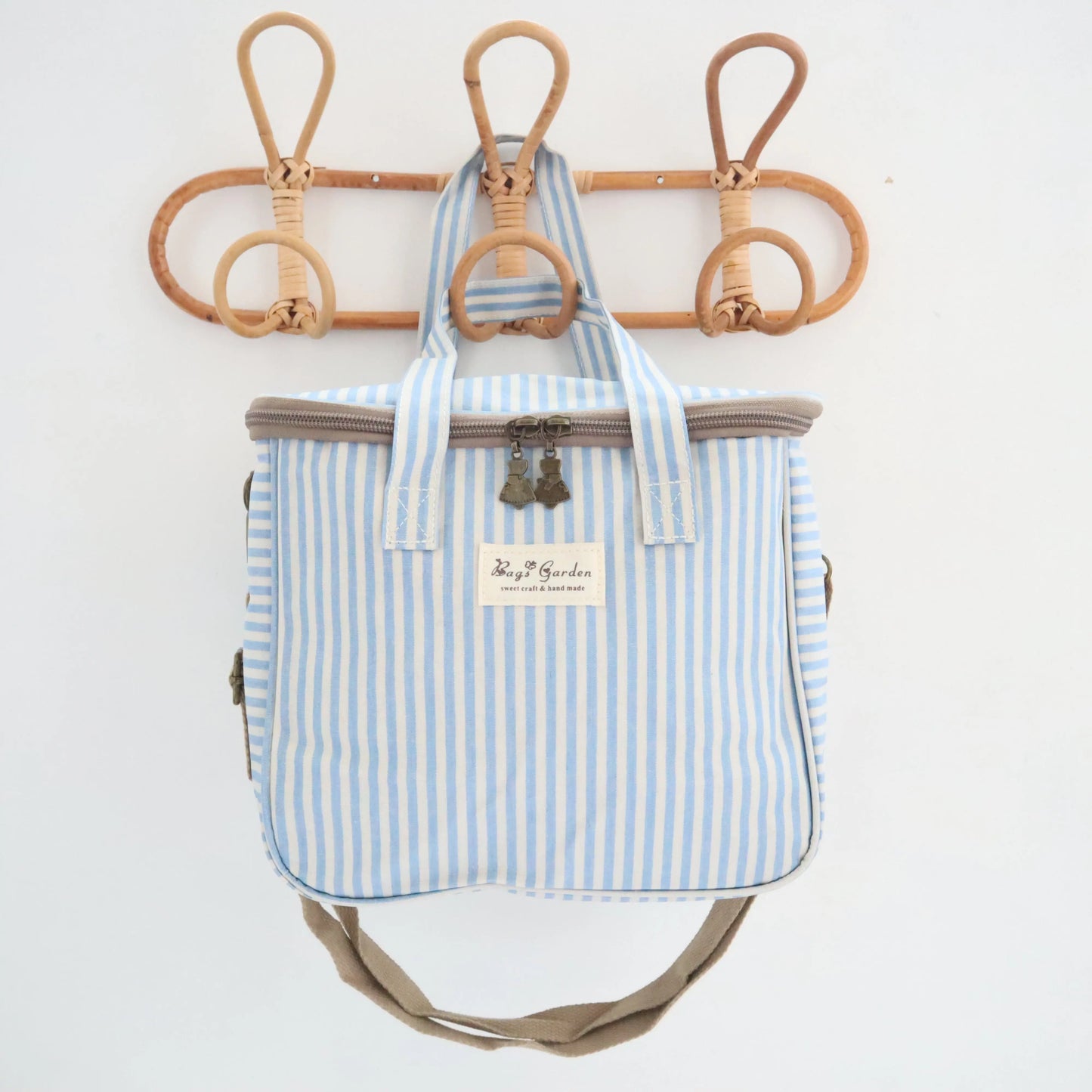 Bags Garden bolso de mano Nevera impermeable Bags Garden cuadrada Rayas Azul Bags Garden