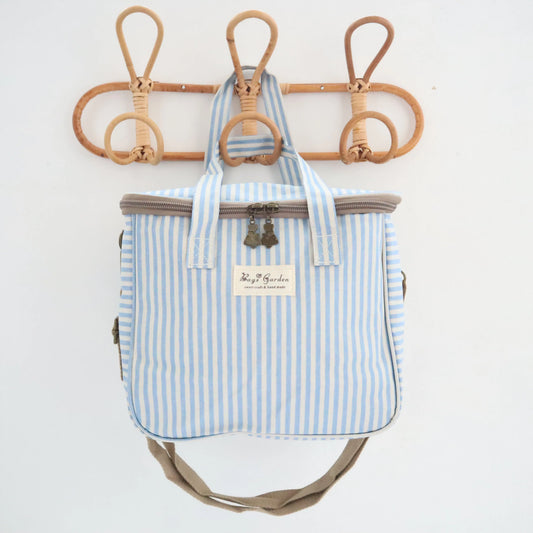 Bags Garden bolso de mano Nevera impermeable Bags Garden cuadrada Rayas Azul Bags Garden