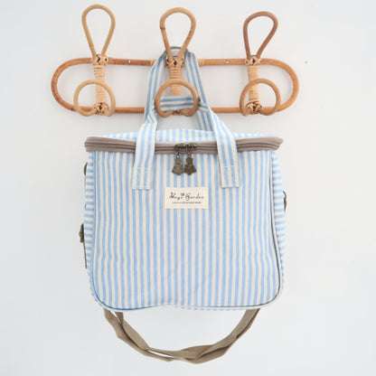 Bags Garden bolso de mano Nevera impermeable Bags Garden cuadrada Rayas Azul Bags Garden