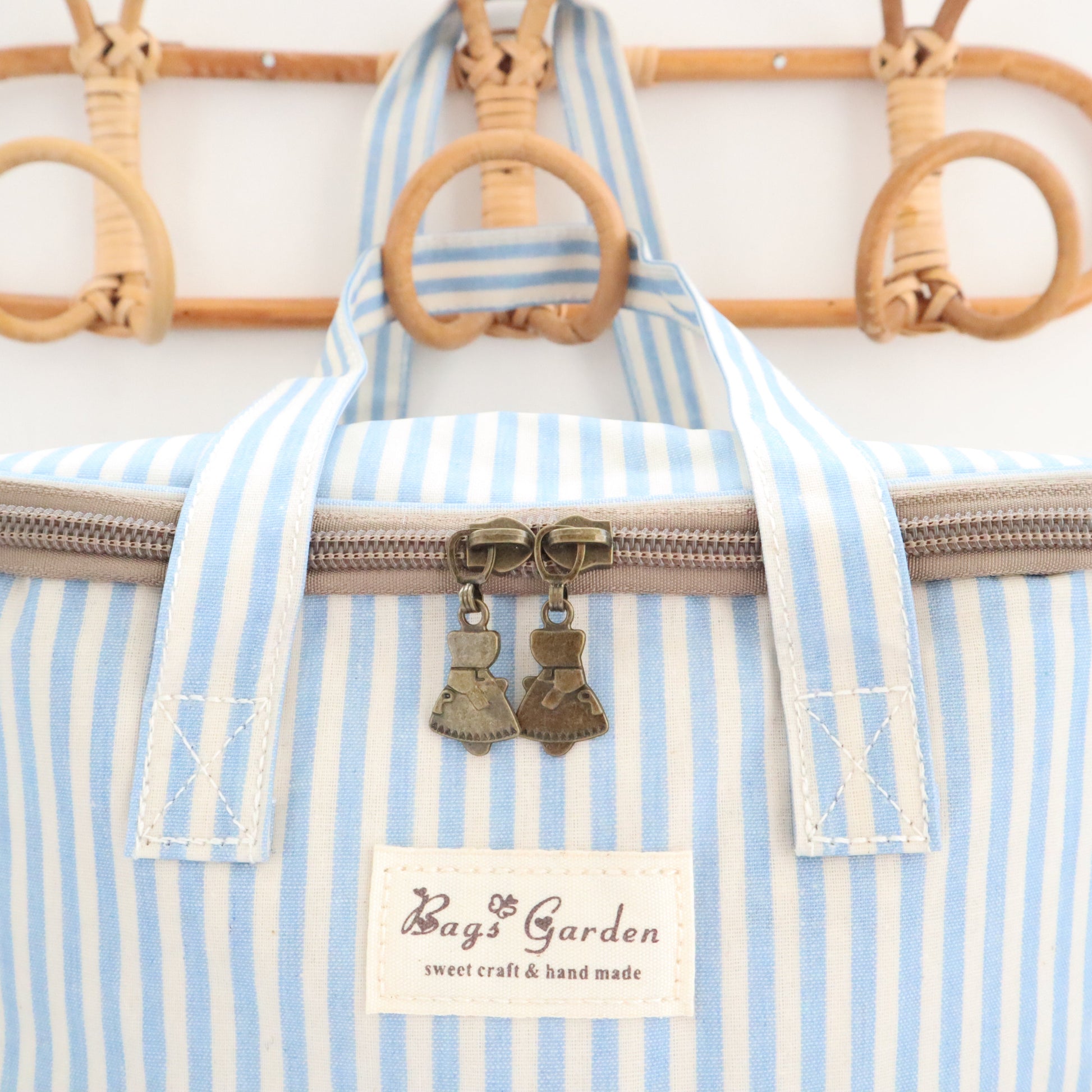 Bags Garden bolso de mano Nevera impermeable Bags Garden cuadrada Rayas Azul Bags Garden