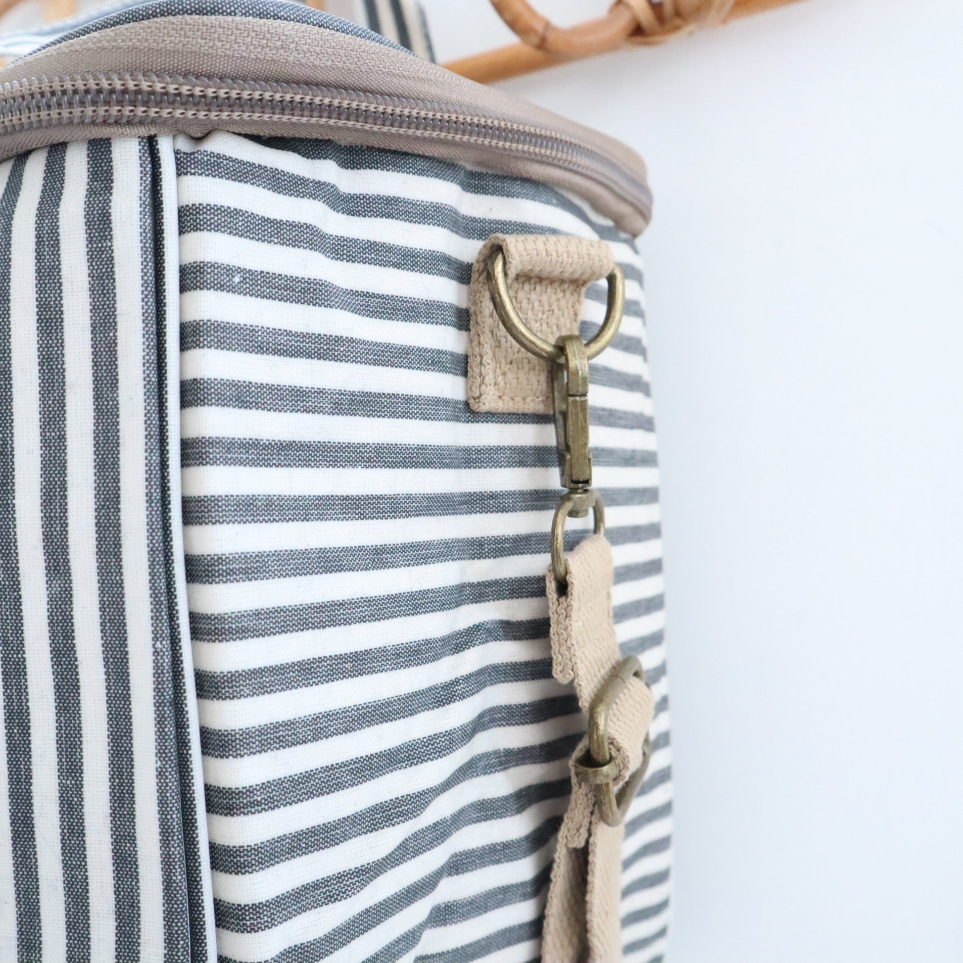 Bags Garden bolso de mano Nevera impermeable Bags Garden cuadrada Rayas Negro Bags Garden