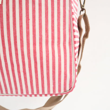 Bags Garden bolso de mano Nevera impermeable Bags Garden cuadrada Rayas Rojo Burdeos Bags Garden