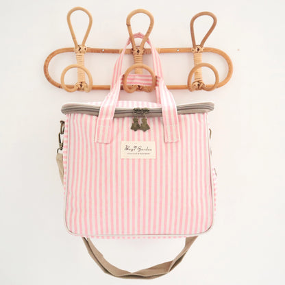 Bags Garden bolso de mano Nevera impermeable Bags Garden cuadrada Rayas Rosa Bags Garden